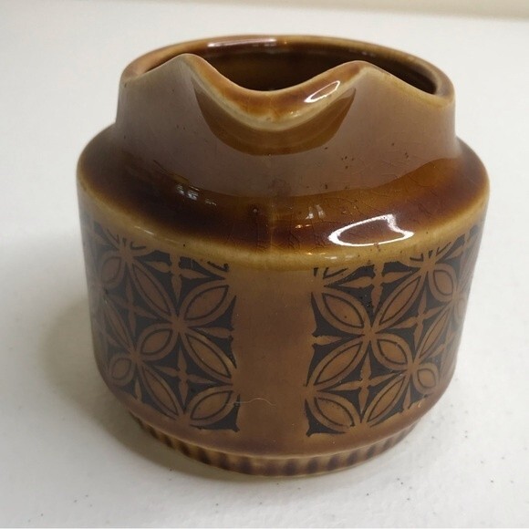 Vintage 1960s Royal Sealy Creamer Brown Pattern Made in Japan 5 X 3.5 Inches - Picture 4 of 11
